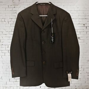 NWT Vito Rufolo Made in Italy 100% Soft Wool 4-Button Blazer in Brown - Sz 36 S